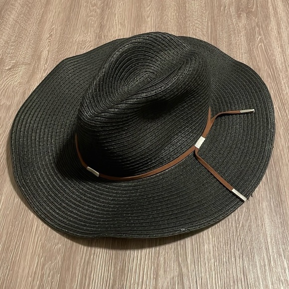 DPC Women’s Fedora Hat One Size Black Braid Texture Western Coastal Cowgirl - Picture 1 of 11